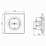 Розетка силовая DKC KANT 7000033 белая магнолия 2P+E
