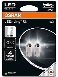 Лампа Osram LEDriving SL W5W 12V W2.1x9.5d 2 шт. 2825DWP-2BL
