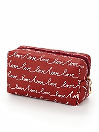 Косметичка кирпичик love, 17,5*6,5*10, бордо