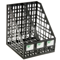 Лоток для бумаг cборный вертикальный 2 отделения, чёрный