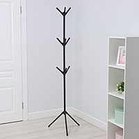 Вешалка напольная Tree, 170 см, металл, 3 ряда крючков, чёрная