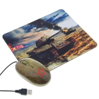 Мышь CBR Tank Battle, проводная, оптическая, 1200 dpi, с ковриком, USB