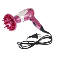 Фен для волос LuazON LF-02, 1600 Вт, 2 скорости, 3 темпер. режима, диффузор, розовый
