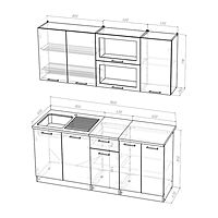 Кухонный гарнитур «Алина макси», 1800×1570 мм, цвет белый/пайн белый