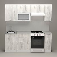 Кухонный гарнитур «Алина ультра», 2000 мм, цвет пайн белый