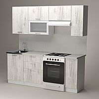 Кухонный гарнитур «Алина ультра», 2000 мм, цвет пайн белый