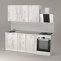 Кухонный гарнитур «Алина нормал», 1500×1570 мм, цвет белый/пайн белый