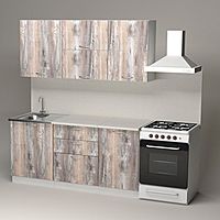 Кухонный гарнитур «Арина экстра», 1700×1570 мм, цвет белый/пайн экзотик