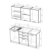 Кухонный гарнитур «Арина экстра», 1700×1570 мм, цвет белый/пайн экзотик