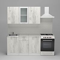 Кухонный гарнитур «Алина медиум», 1400×1570 мм, цвет белый/пайн белый