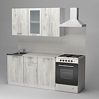 Кухонный гарнитур «Алина медиум», 1400×1570 мм, цвет белый/пайн белый