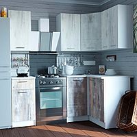 Кухонный гарнитур «Инна прайм», 1200×1400 мм, цвет пайн белый/пайн экзотик