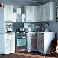 Кухонный гарнитур «Инна прайм», 1200×1400 мм, цвет пайн белый/пайн экзотик