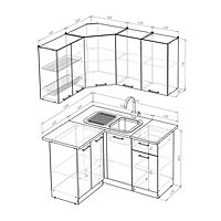 Кухонный гарнитур «Инна прайм», 1200×1400 мм, цвет пайн белый/пайн экзотик