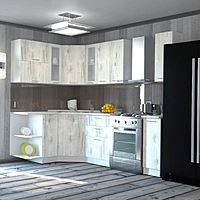 Кухонный гарнитур «Алина оптима», 1500×1800 мм, белые, пайн белый