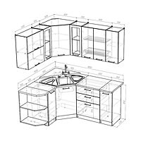 Кухонный гарнитур «Алина оптима», 1500×1800 мм, белые, пайн белый