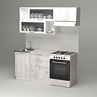 Кухонный гарнитур «Алина экстра», 1700×1570 мм, цвет белый/пайн белый