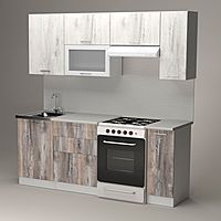 Кухонный гарнитур «Инна ультра», 2000 мм, цвет пайн белый/пайн экзотик