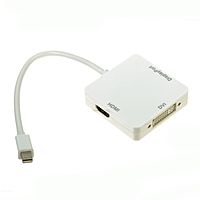 Переходник видео 5bites AP-012, mini DisplayPort(20pin)(m)-HDMI+DVI+DP(f), 0.1 м, белый