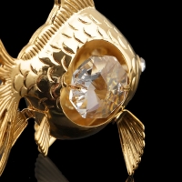 Сувенир «Золотая рыбка», 6х3х4,5 см, с кристаллами Сваровски