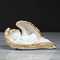 Сувенир "Ангел в крыле" большой, бело-золотой