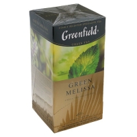 Чай зеленый Greenfield Green Melissa, с листьями мелиссы и мяты, 25 пакетиков*1,5 г