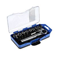 Набор торцевых головок и бит TUNDRA, трещотка, удлинитель, 28 предметов