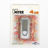 USB-флешка 4 Gb  4 Гб Mirex SWIVEL WHITE, белая