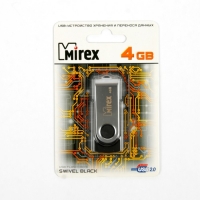 USB-флешка 4 Gb Mirex SWIVEL BLACK, черная
