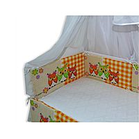 Бортики в прямоугольную кроватку «Совятки», размер 30х60 см-6 шт. цвет оранжевый