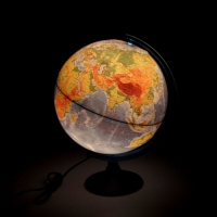 Глобус физический рельефный диаметр 320мм "Классик Евро", с подсветкой