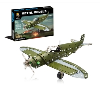 Конструктор металлический "Самолёт бомбардировщик", 258 деталей