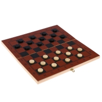 Настольная игра 3 в 1: шашки, шахматы, нарды, поле 34 × 34 см, тёмное дерево