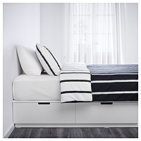 Каркас кровати с ящиками НОРДЛИ, с основанием, 180x200 см, белый