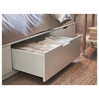 Каркас кровати с ящиками НОРДЛИ, с основанием, 180x200 см, белый