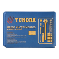 Набор инструментов в кейсе TUNDRA, автомобильный, CrV, 1/4" и 3/8", 44 предмета