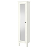 Высокий шкаф ХЕМНЭС, зеркальная дверца, 49x31x200 см, белый