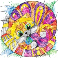 Фреска-антистресс "Кот", 19 х 19 см