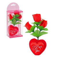 Декор-украшение "Сердечко с цветочками" в коробочке