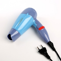 Фен для волос LuazON LF-23, 800 Вт, 2 скорости, складная ручка, голубой