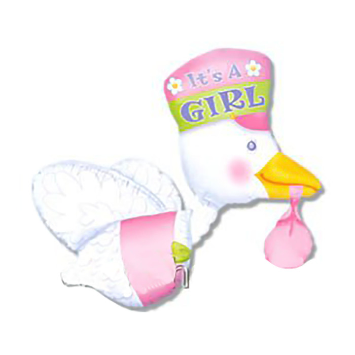 шарик фольгированный аист розовый. опт аист детские. фольгированный шар аист. аист игрушка. аист с ребенком тильда.