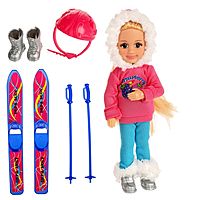 Кукла-малышка на лыжах в коробке в ассортименте