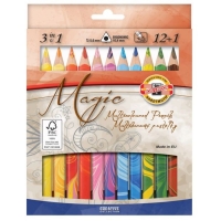 Карандаши с многоцветным грифелем K-I-N Magic 3408, 13 штук