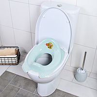Детская накладка на унитаз «Мишка» антискользящая, цвет голубой