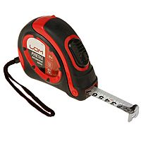 Рулетка LOM, двухкомпонентный корпус, автостоп, 10 м х 25 мм