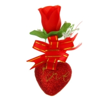 Декор-украшение для букетов "Цветочек с сердечком"
