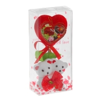 Декор-украшение "Мишки с сердечком и открыткой" в коробочке