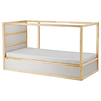 Двусторонняя кровать КЮРА, с основанием, белый, сосна, 90х200 см