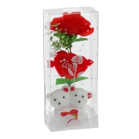 Декор-украшение для букетов "Влюбленные мишки" с сердечком и цветочками