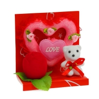 Декор-украшение "Мишка с сердцем" в коробочке, цвета МИКС